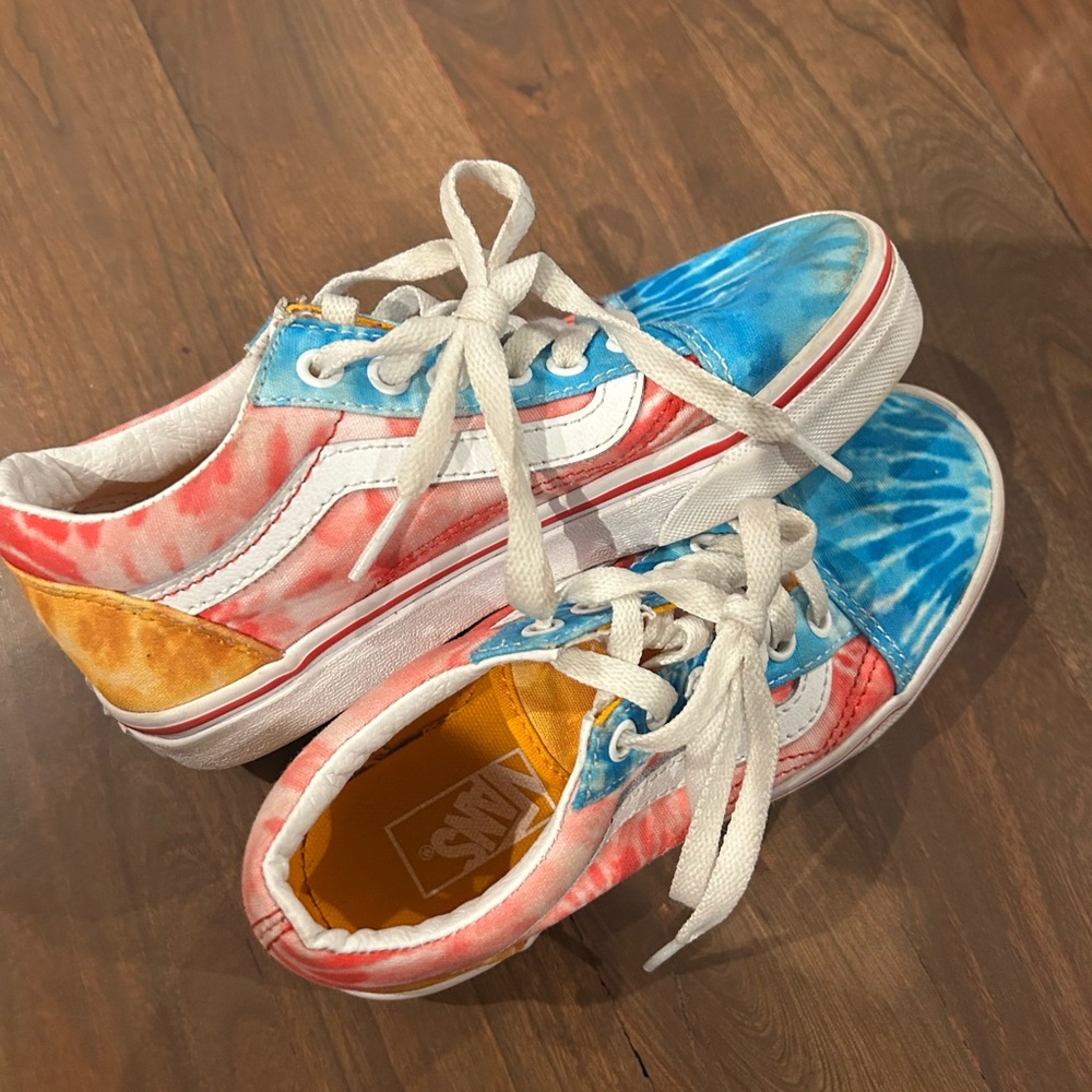 Vans Kids Colorful Tie-Dye Sneakers - Blue, Red, Yellow